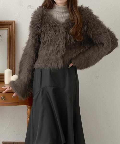 「Ambre Neige」 ニットカーディガン FREE モカ レディース_画像9