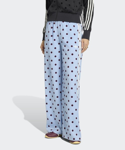 ★すぐ発送★adidas サテン 水玉模様 ドット ワイドレッグパンツ　M adidas（アディダス） パンツ サテン 水玉模様 ワイドレッグパンツ