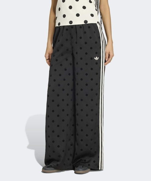 adidas（アディダス） パンツ サテン 水玉模様 ワイドレッグパンツ