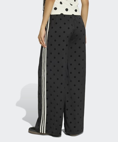 adidas ドット パンツ Mサイズ 黒 adidas SATIN POLKA DOTS WIDE LEG PANTブラック（アディダス ワイド