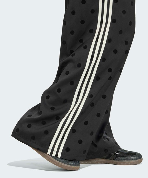 adidas ドット パンツ Mサイズ 黒 adidas（アディダス） パンツ サテン 水玉模様 ワイドレッグパンツ