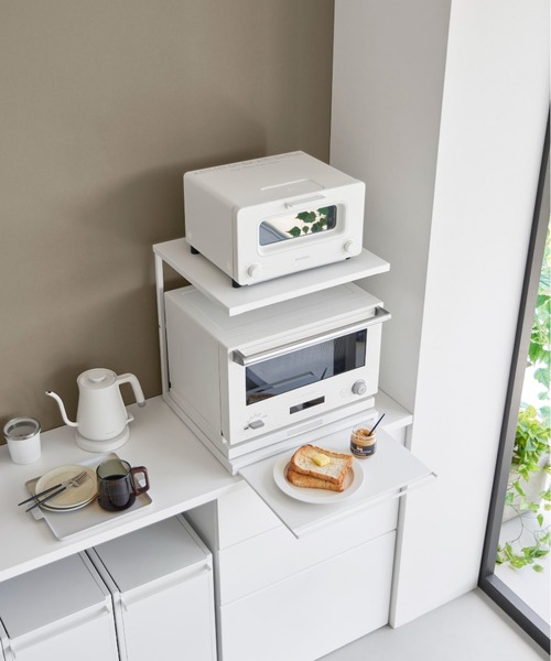 tower tower（タワー）スライドテーブル付きキッチン家電下ラック 2段