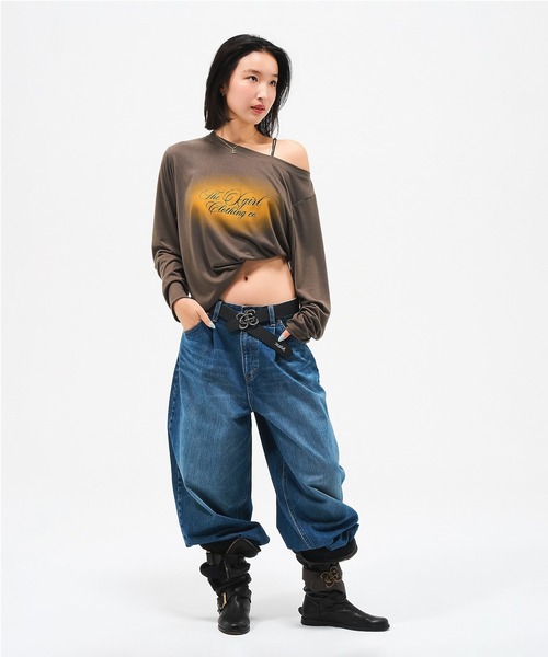 Lee（リー） ワイドパンツ ジーンズ デニム デニムパンツ X-girl x Lee