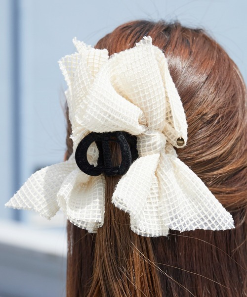 TRESSE（トレス） ヘアクリップ mesh ribbon clip ヘアクリップ リボン