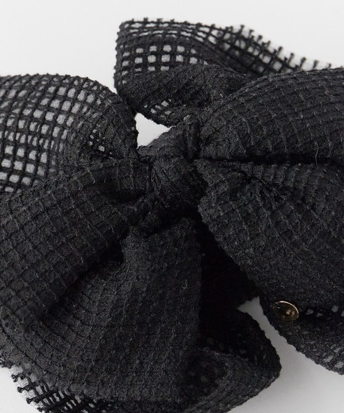 ブラックメッシュリボンヘアクリップ TRESSE（トレス） ヘアクリップ mesh ribbon clip ヘアクリップ リボン
