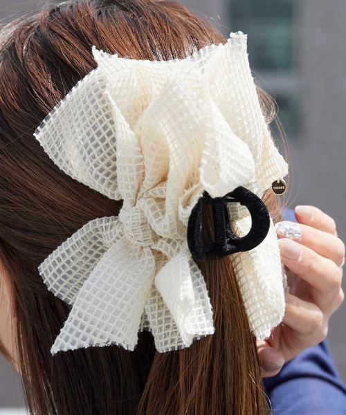 TRESSE（トレス） ヘアクリップ mesh ribbon clip ヘアクリップ リボン