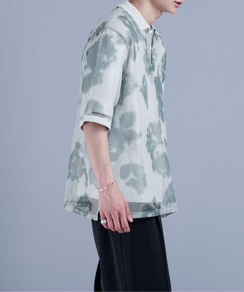 「Ellno Loset」 半袖シャツ SMALL グレー メンズ_画像2