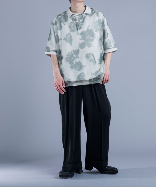 「Ellno Loset」 半袖シャツ SMALL グレー メンズ_画像3