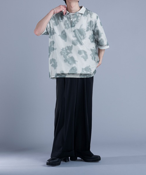 「Ellno Loset」 半袖シャツ SMALL グレー メンズ_画像4