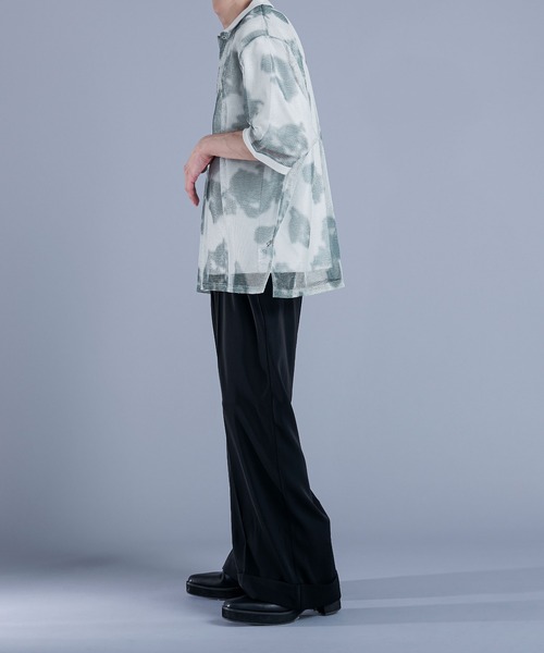 「Ellno Loset」 半袖シャツ SMALL グレー メンズ_画像5