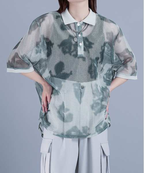 「Ellno Loset」 半袖シャツ SMALL グレー メンズ_画像9
