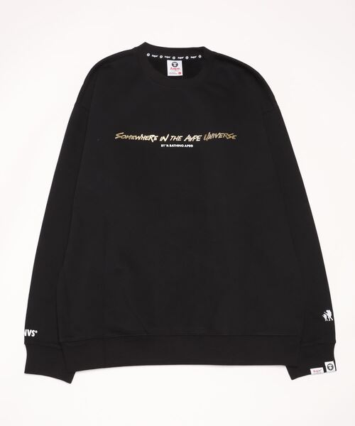 「AAPE BY A BATHING APE」 スウェットカットソー MEDIUM ブラック メンズ_画像2