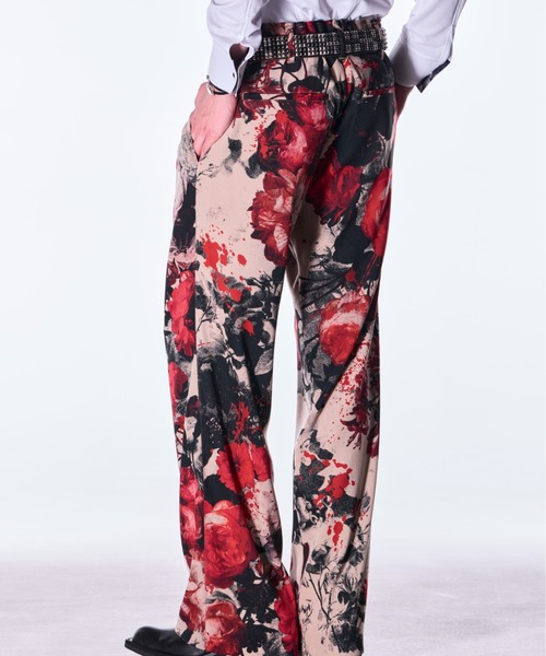 スラックス kiryuyrik/キリュウキリュウ/Beige Flora Wide Slacks メンズの画像