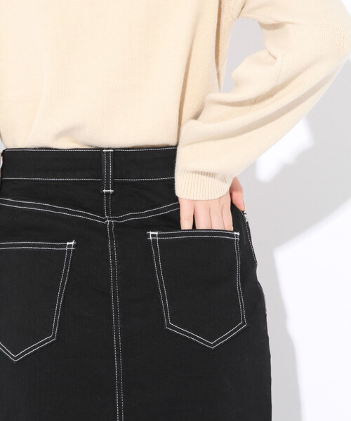 「Heather」 デニムスカート LARGE ネイビー レディース_画像4
