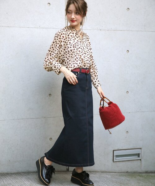 「Heather」 デニムスカート LARGE ネイビー レディース_画像5