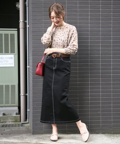 「Heather」 デニムスカート LARGE ネイビー レディース_画像9