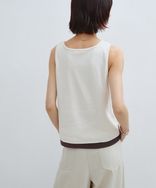 ANF.MUU タンクトップ ノースリーブ レイヤードヘンリーネックタンク