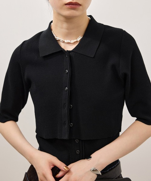 ADAM ET ROPE'（アダムエロペ） tシャツ 半袖 ミニカーディガンセット