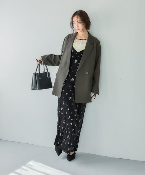 MISBHVミスビヘイブ キャミワンピース mysty woman（ミスティウーマン） ワンピース 夏 ベロア刺繍キャミ