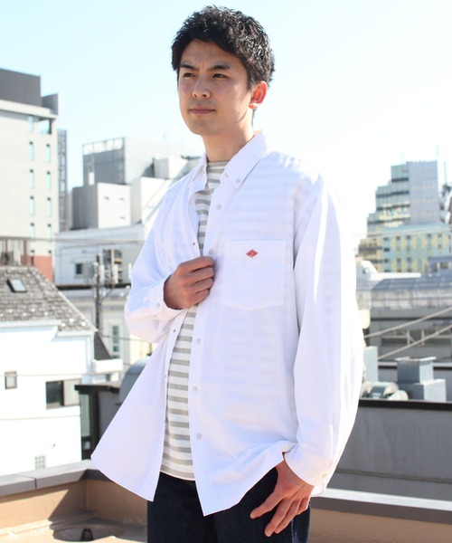 Danton（ダントン） 長袖シャツ 42 サックスブルー メンズ : ZOZOTOWN