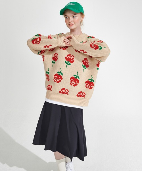 ショップ ニット PayPayモール店 - 通販 - PayPayモール WONDER VISITOR/Rose柄ニットプルオーバー 2239635 ZOZOTOWN ✶ーター