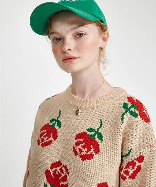 ショップ ニット PayPayモール店 - 通販 - PayPayモール WONDER VISITOR/Rose柄ニットプルオーバー 2239635 ZOZOTOWN ✶ーター