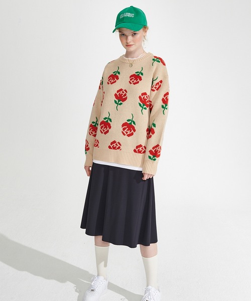 ショップ ニット PayPayモール店 - 通販 - PayPayモール WONDER VISITOR/Rose柄ニットプルオーバー 2239635 ZOZOTOWN ✶ーター