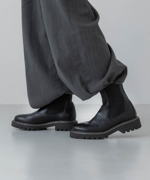 EVOL（イーボル） ブーツ 「EVOL」本革ステッチサイドゴアブーツ