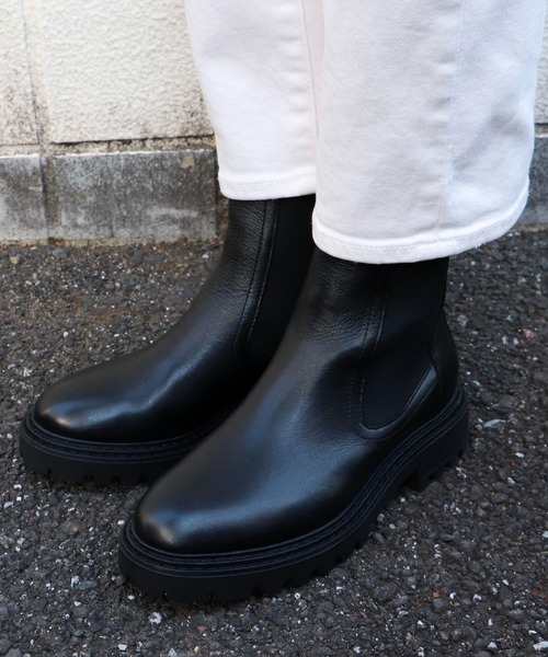 EVOL（イーボル） ブーツ 「EVOL」本革ステッチサイドゴアブーツ