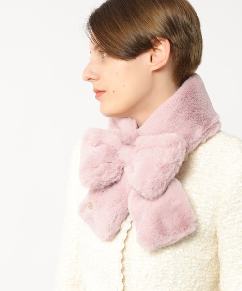 マフラー フェイクファーリボンマフラー レディース : 67897409  