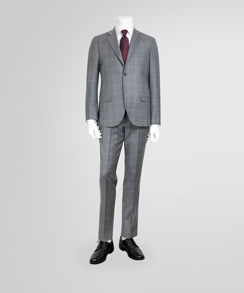 セットアップ ウール ウィンドウペイン 段返り3釦スーツ Milano 