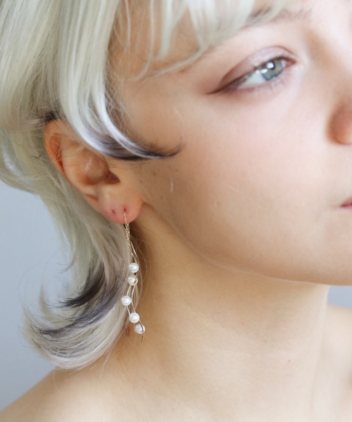 ピアス パール ロング ピアス| K10YG レディース メンズの画像