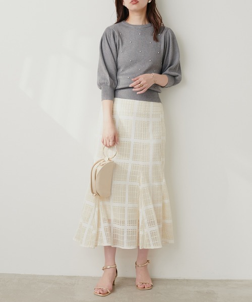 natural couture ニット きらきらビジュー装飾ニット : ZOZOTOWN