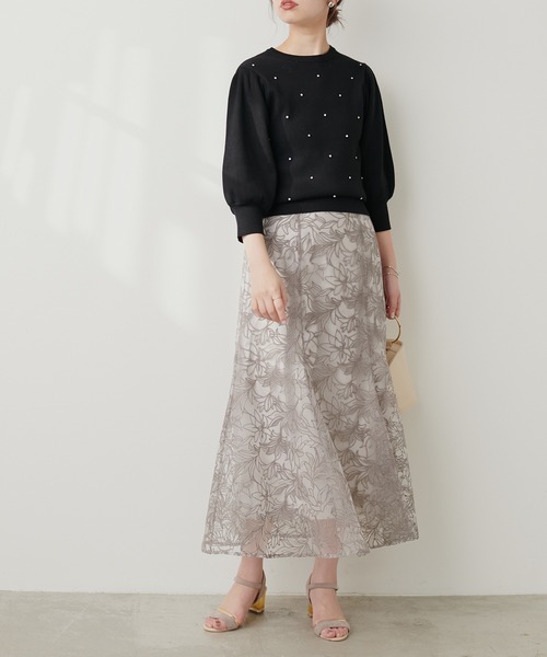 natural couture ニット きらきらビジュー装飾ニット : ZOZOTOWN