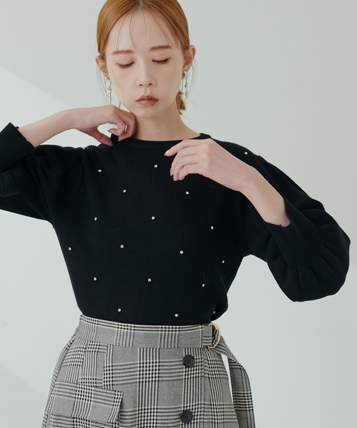 激安人気新品 natural ZOZOTOWN : きらきらビジュー装飾ニット ニット couture トップス