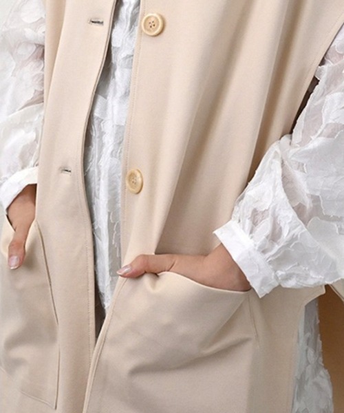 STYLEBLOCK ベスト ジレ カットダンボールロングジレ レディース