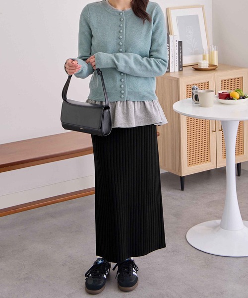 スカート ワイドリブニットスカート「ロング丈」 : ZOZOTOWN Yahoo!店