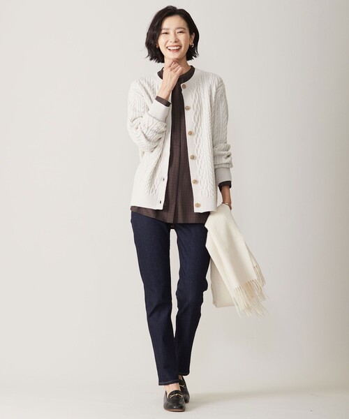 カーディガン 「洗える」EIGER CORD アラン カーディガン レディース 洗える】EIGER CORD アラン カーディガン / J.PRESS LADIES L