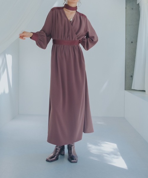 ラングドシャチョコレート スクエアドレス ワンピース バレンタイン sahara ワンピース Choker Design Dress/チョーカーデザイン