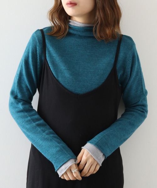 ニット セーター BRODIAEA 2枚重ね ウールニット レイヤードハイネック（無地×無地） レディース ニット セーター BRODIAEA 2枚重ね ウールニット レイヤード