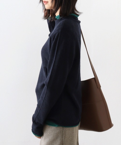 ニット セーター BRODIAEA 2枚重ね ウールニット レイヤードハイネック（無地×無地） レディース ニット セーター BRODIAEA 2枚重ね ウールニット レイヤード