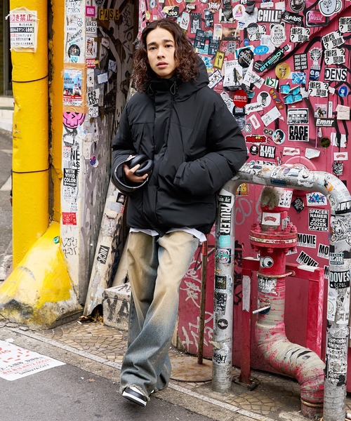【bulle de savon】フード付きブルゾン／ブルー AMBIDEX Store bulle de savon/bulle de savon/ジャケット