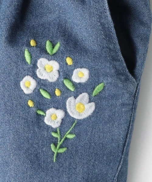 moujonjon（ムージョンジョン） パンツ お花刺繍デニムパンツ キッズ