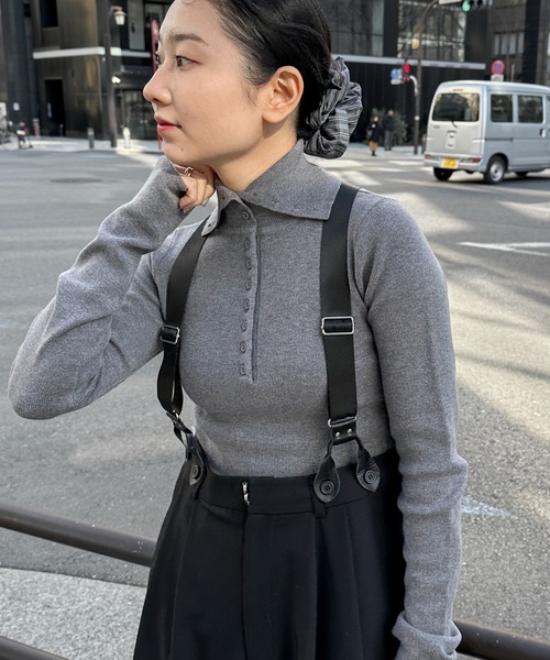 feepur（フェピュール） パンツ サスペンダーハイウエストパンツ