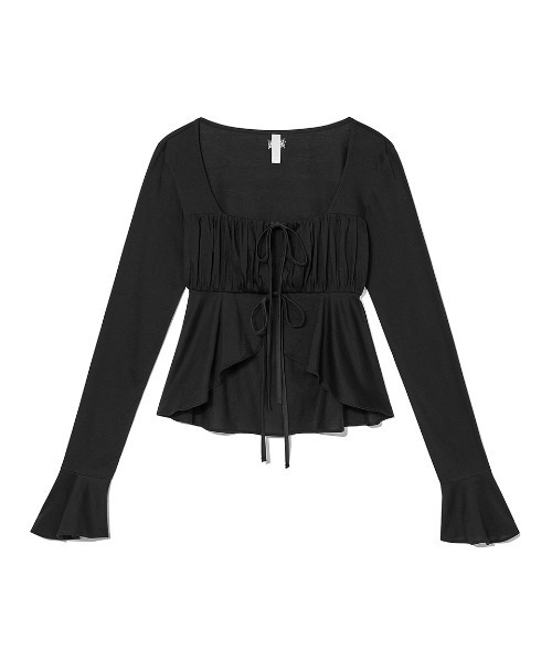 ブラウス シャツ Kijun/キジュン Shirring Tie Blouse シャーリングブラウス レディース