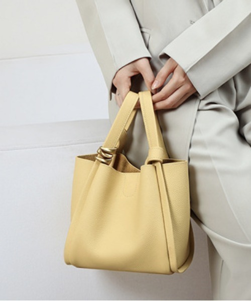 ハンドバッグ 「NiiNa」「高品質牛革」本革レザー2wayバケットバッグ