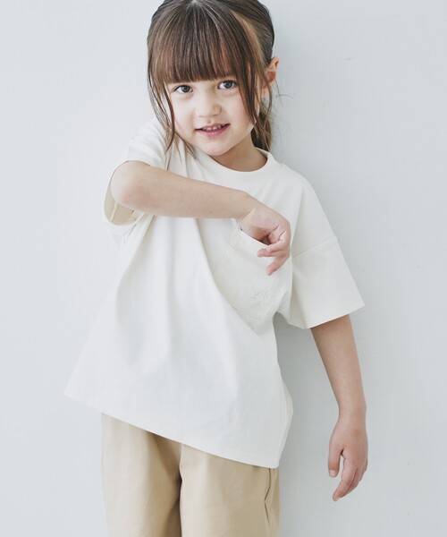 tシャツ Tシャツ 「110−160」マルチファンクションポケット異素材半袖  