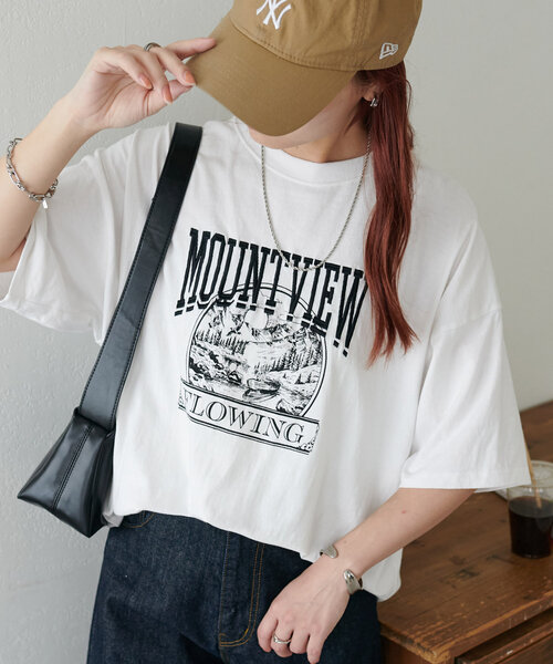 tシャツ Tシャツ レディース 「ユニセックス」MOUNTVIEWモチーフ刺繍ロゴTシャツ｜zozo｜02