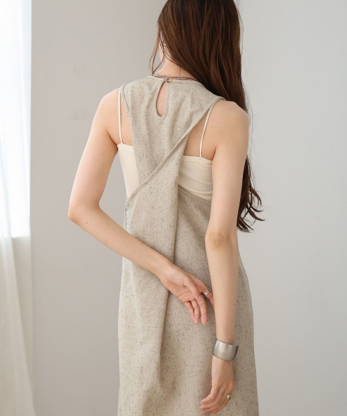バックレス ロングワンピース r-4565 セットアップ対応】バッククロスアメスリロングワンピース