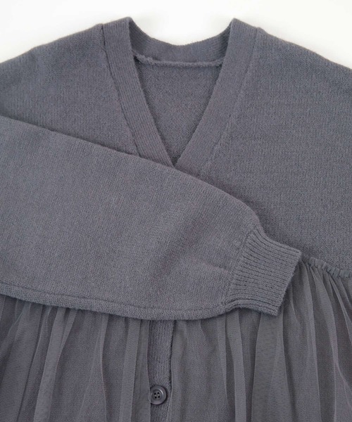 titivate（ティティベイト） カーディガン チュールニットカーディガン